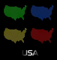Deurstickers Pixel Digitale kaart van de VS