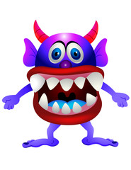 Vector illustration of purple monster
