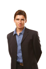 A handsome businessman isolated on white background