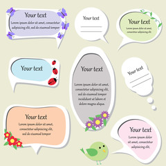 set of cute text frames