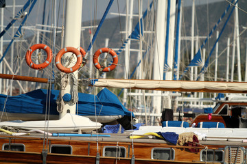 Parking for boats in the marina of the Mediterranean Sea