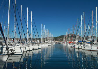 Parking for boats in the marina of the Mediterranean Sea