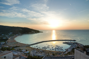 Panoramic view of Peschici. Puglia. Italy.