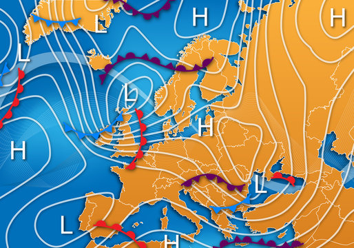 European Vector Weather Map
