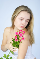 beautiful girl with flower