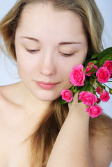 beautiful girl with flower