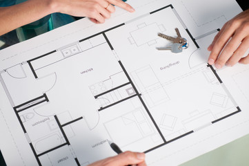 House plan with keys