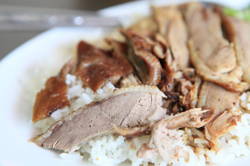 Roasted duck with rice