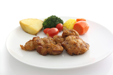 Fried Chicken with vegetable