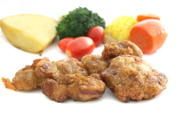 Fried Chicken with vegetable