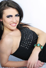 Beautiful stylish girl with additional lash