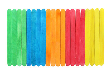 blank colorful wood ice-cream stick with clipping path