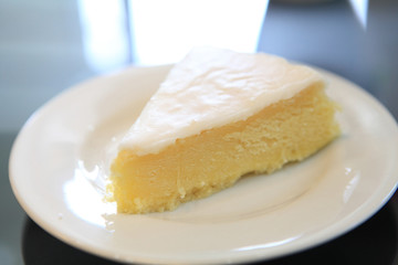 slice of lemon cheese cake