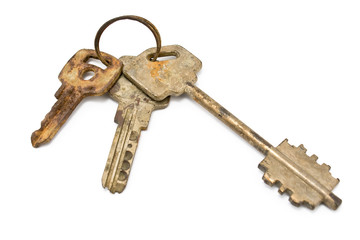 Lost rusty bunch of old keys