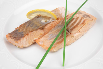 fish entree : roasted salmon fillet