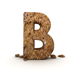 3D Letter of Stone Alphabet Isolated