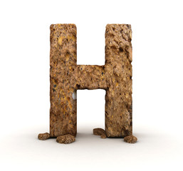 3D Letter of Stone Alphabet Isolated