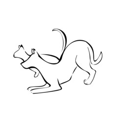 Cat and dog hunting logo