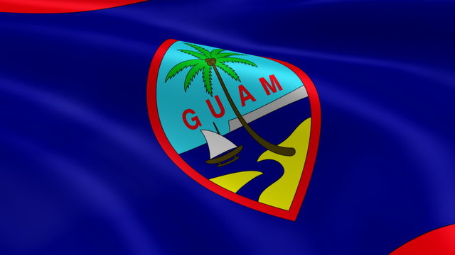 Guamanian flag in the wind