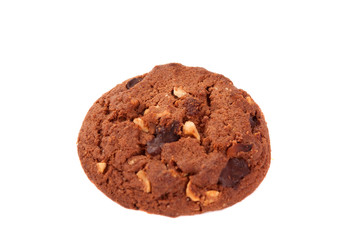 Pile of chocolate chip cookies isolated