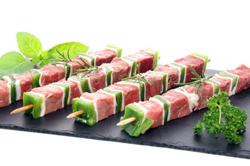 Brochettes sur ardoise