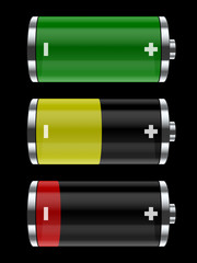 Colorful battery icons. Vector illustration