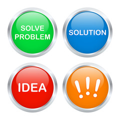 Solution buttons set. Vector illustration