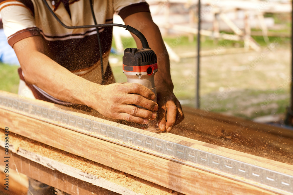 Wall mural carpenter