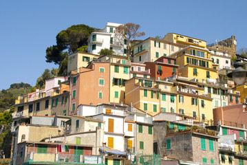 Fototapeta na wymiar Colourful texture city of Cinque Terre - Italy.