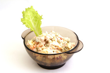 popular salad ingredients in a bowl garnished salad