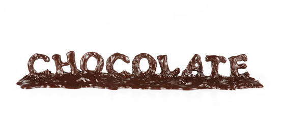 Palabra de chocolate derretido