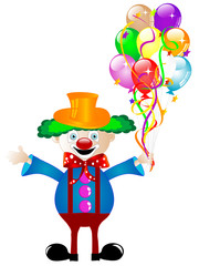 Clown with balloons