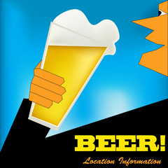 Cheers, Beer Art Deco Stle Poster