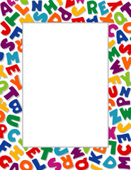 Alphabet Frame. Copy space for school, posters, fliers, daycare
