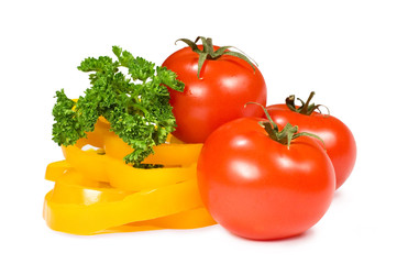 tomatoes, peppers and parsley