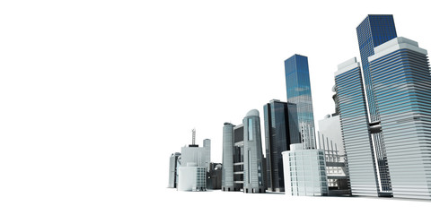 3d rendered abstract illustration of a city skyline