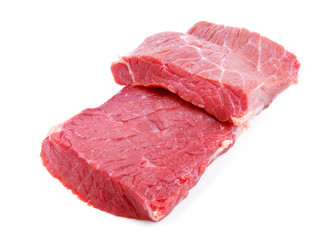Raw beef meat isolated on white