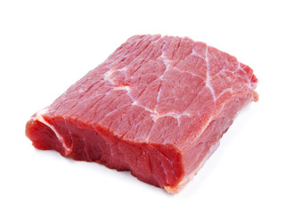 Raw beef meat isolated on white