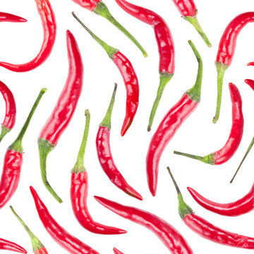 Seamless background with red chili peppers