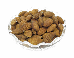 Dish of almond nuts