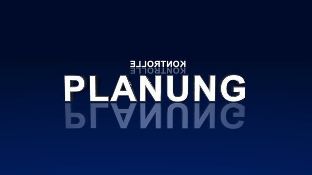Text Rotation - Analyse Planung Durchf&uuml;hrung Kontrolle Blau 1