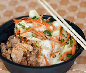 rice with stir-fried pork