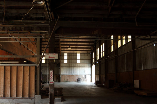 Old and abandoned warehouse factory