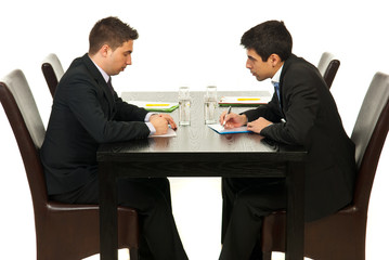 Business men having meeting