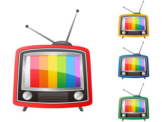 color retro tv,vector