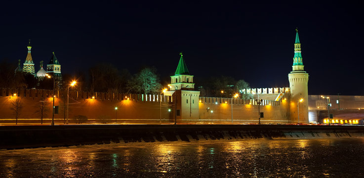 Moscow Kremlin in winter night