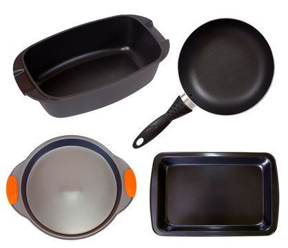 Set of cook pan. Isolated on white background