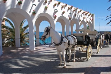 Horse & Carriage, Balcony of Europe, Nerja, Spain © Arena Photo © arenaphotouk