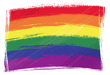 Gay pride flag created in grunge style