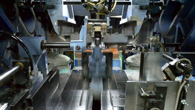 a sorter and triming machine working full speed